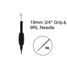 EZ-681-9RL, 19 мм, 40 шт., Одноразовые стерилизованные ручки для татуировки, трубка с подходящими иглами для татуировки 9RL, поставка для тату-машины