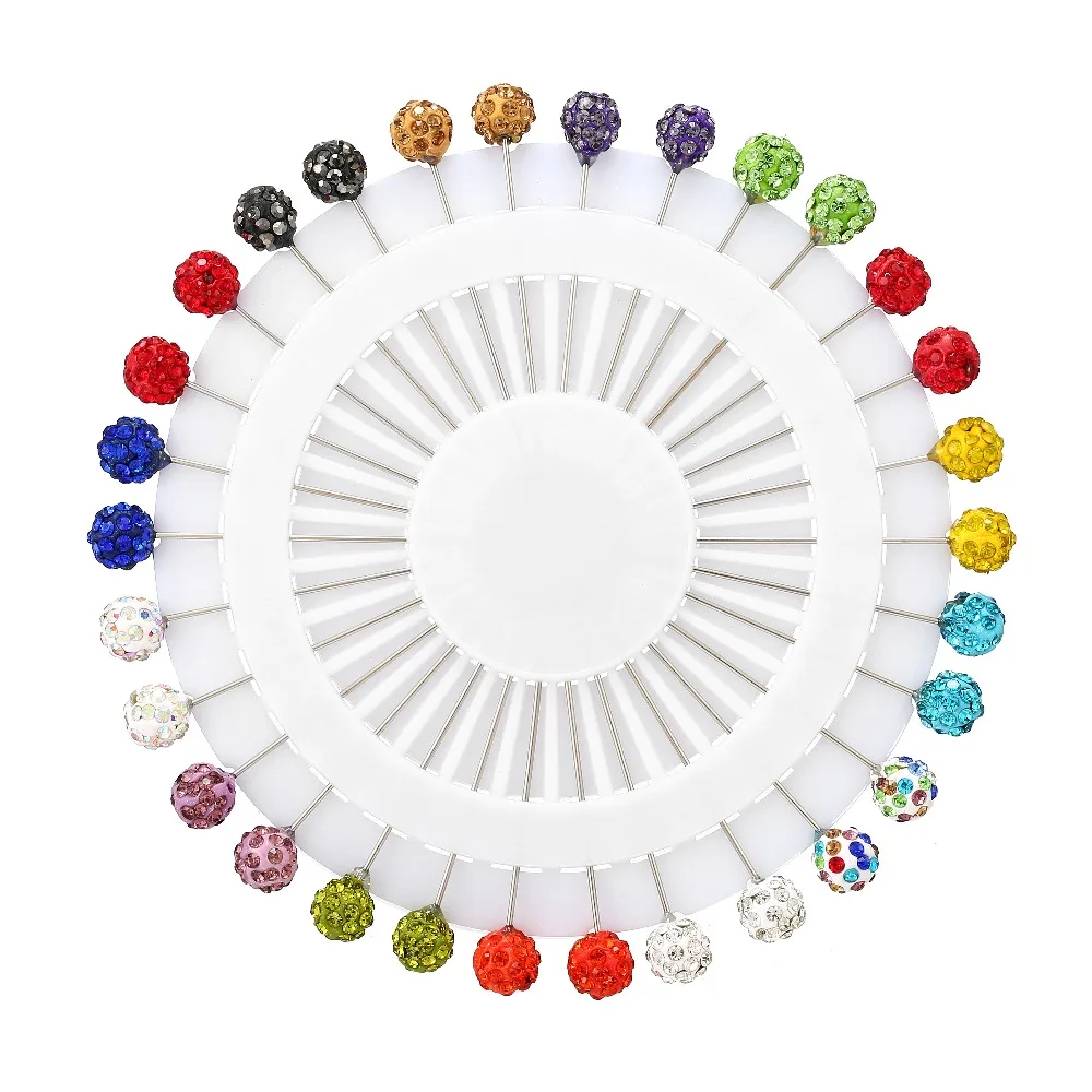 

2019 New Hijab Pins Set Wholesale 30PCS Crystal Muslim Brooches For Women Safety Scarf Pins Hijab Pins Silver Jeweley Brooch