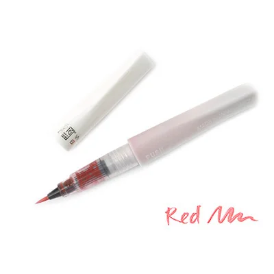 Японский kuretake цветной мигающий порошок мягкая кисть ручка головка Акварельная ручка пуля журнал ручка принадлежности для рисования маркер ручка - Цвет: red