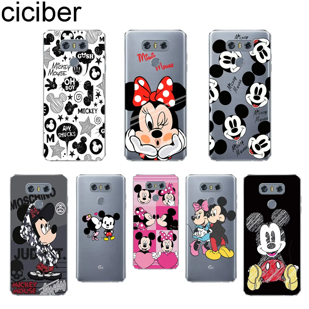 

ciciber Mickey Minnie For V40 V35 V30 V20 THINQ LG G7 G6 G5 G4 Soft TPU For LG K10 K8 K7 K4 2017 2018 K9 K11 + Clear Phone Cases
