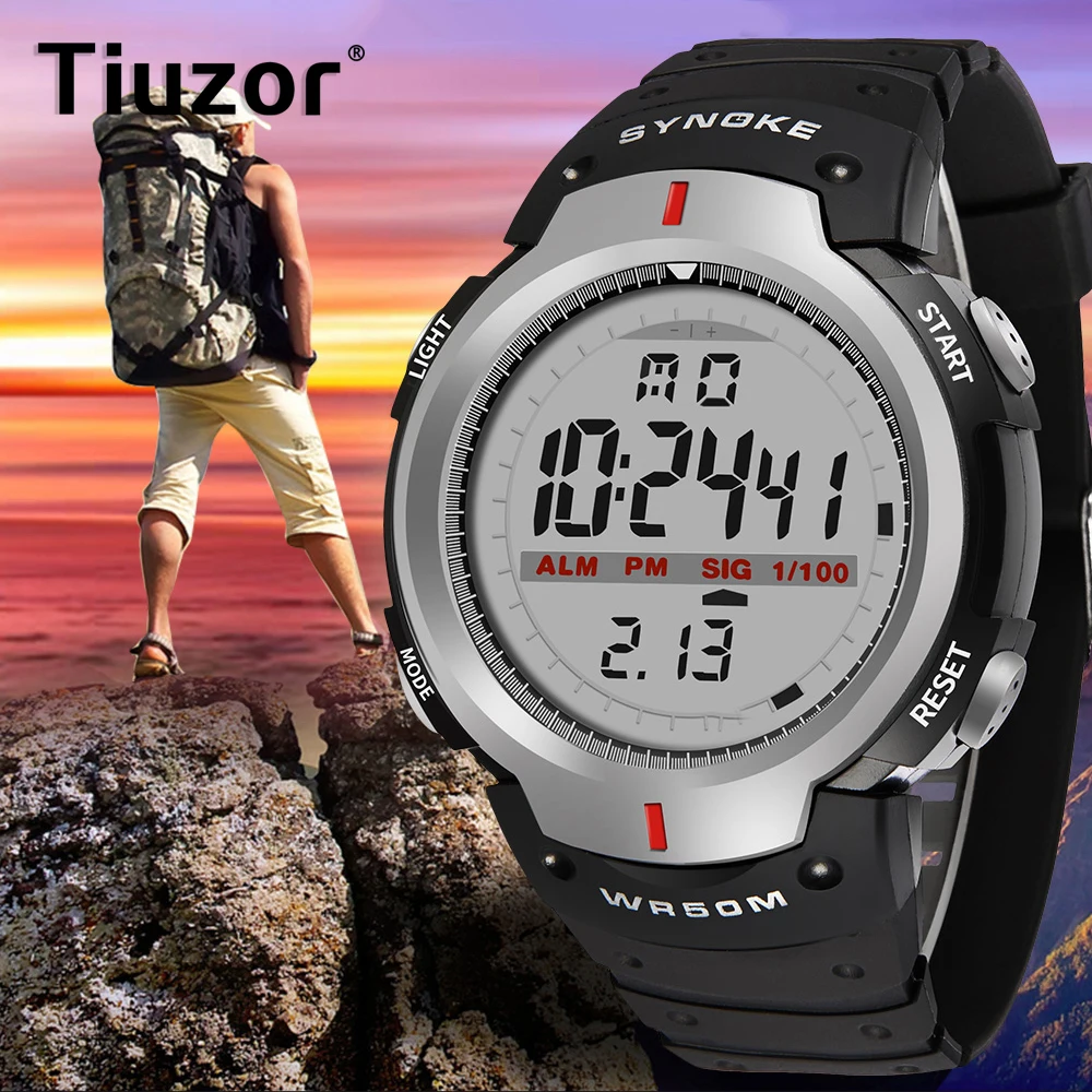 

men military Big watches 30M waterproof digital sport watches swimming watch Led wall male clock silicone electronic wristwatch