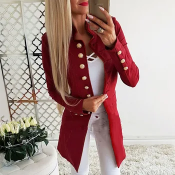 

Women Ladies Casual Single-breasted Formal Long Blazer Jacket Slim Fit Coat TC21