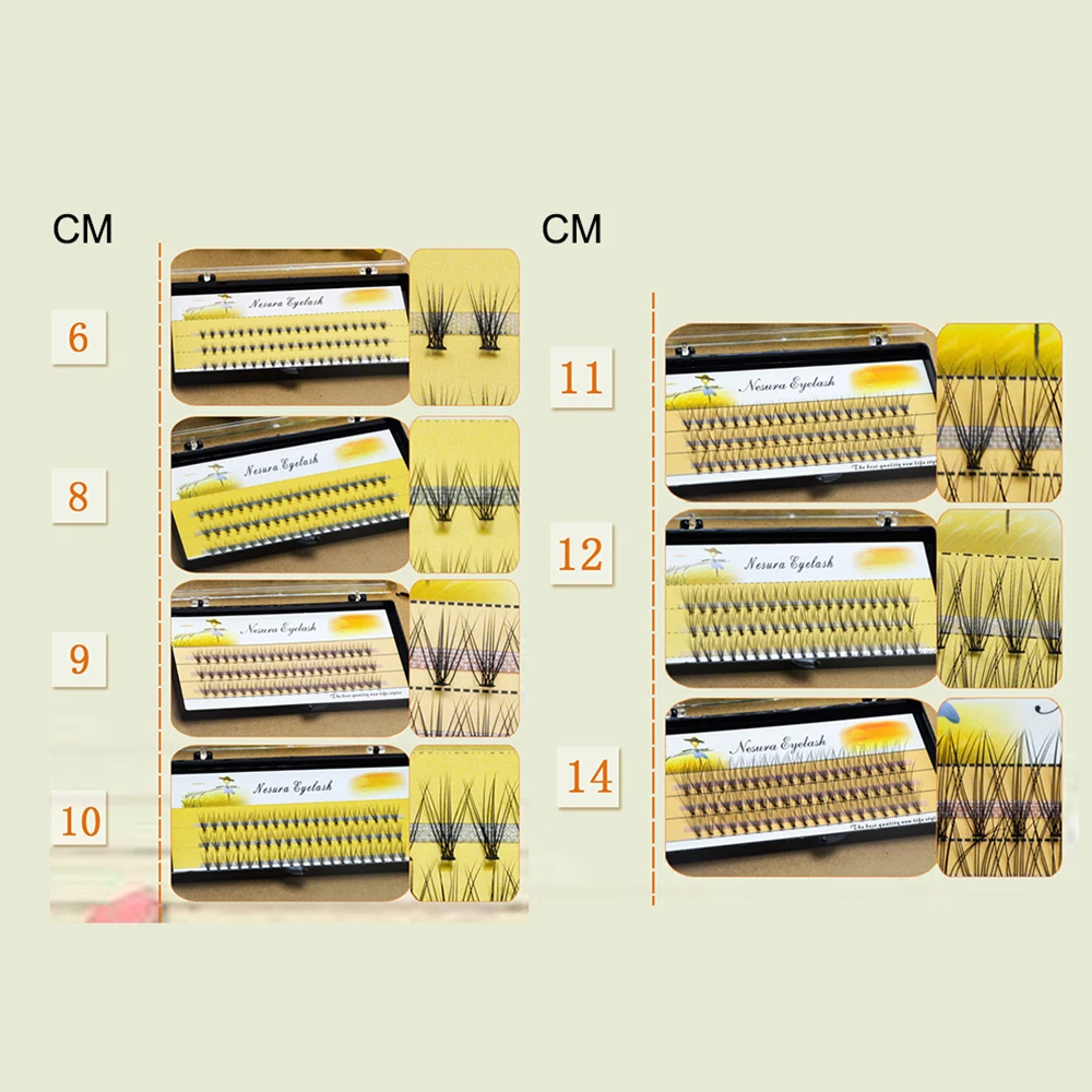 Макияж отдельные ресницы из шерсти норки удлинитель 60 шт. 6/8/9/10/11/12/14 мм кластер строительных глаза ресницы накладные ресницы