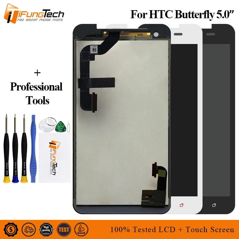 

100% Tested For HTC Butterfly Full LCD DIsplay + Touch Screen Digitizer Assembly X920d 5.0'' For HTC Butterfly Lcd Screen