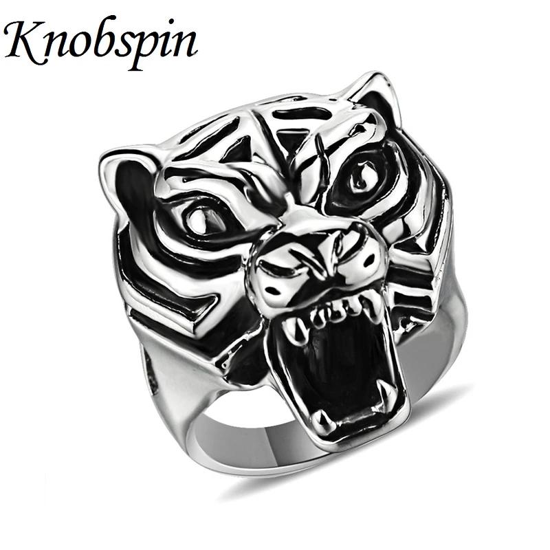 

Unique Stainless Steel Animal Tiger Ring for Men Boys Retro Punk Rock Finger Ring Jewelry for Party anel masculino US Size 8-13
