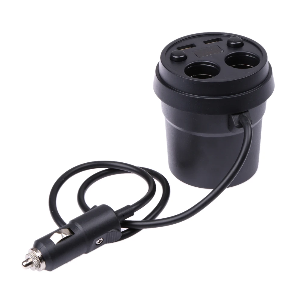 5V 3.1A Dual USB Car Charger Cup Fast Charge With Voltage LED Display 2 Car Cigarette Lighter Socket USB Car Adapter Cup Holder