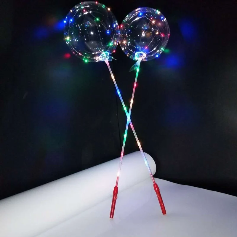 

New LED Balloons Bobo Balloon Each set includes 18inch Led Balloon + 80cm Rod +3 m Led line and handle battery box 50 set