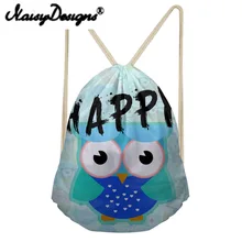 Бесшумные дизайнерские женские пляжные сумки с большими глазами с принтом птиц, цветной мешок на шнурках с картинками из мультфильма Mochila, школьная сумка для девочек