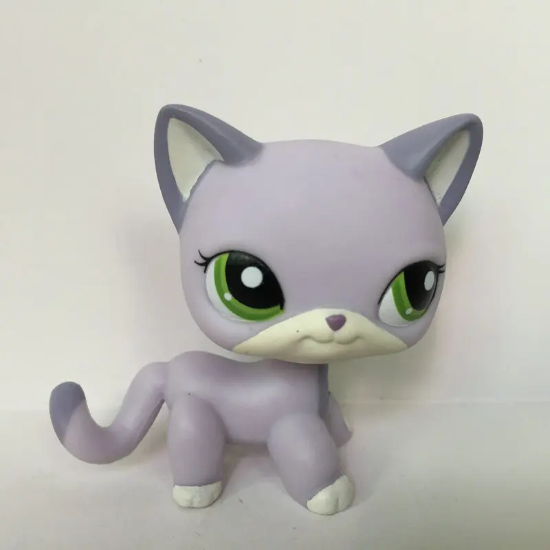 

Pet Shop Cute Purple Short Hair Cat Figure For Child Girl Boy Toy Gift CT119