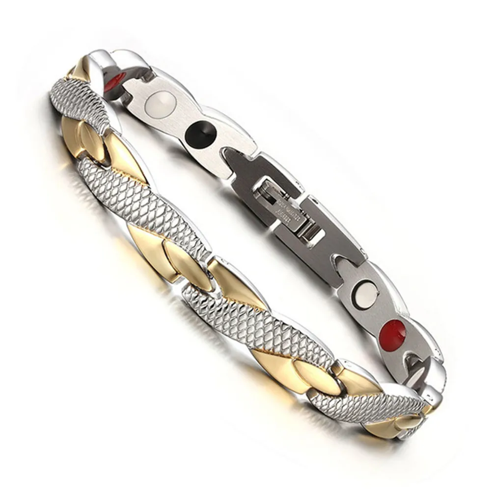 

Twisted Healthy Magnetic Bracelet for Women Power Therapy Magnets Magnetite Bracelets Bangles Men Health Care Jewelry Stainless