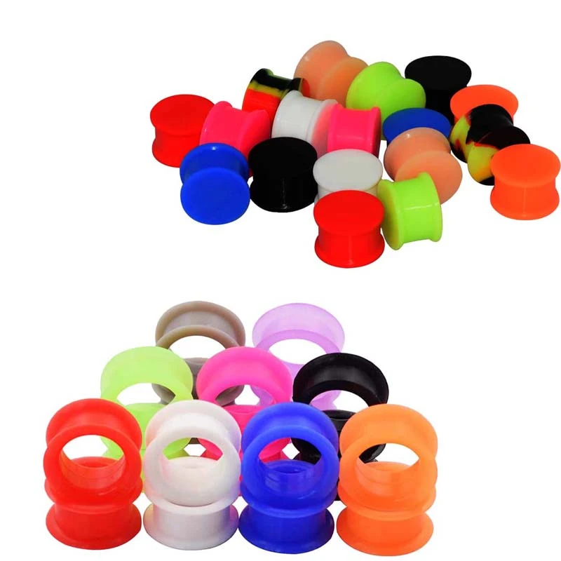 Leuchten im Dunkeln Flexi Silikon Flesh Tunnel Ohr Plug Expander Taper 4 bis1 WG