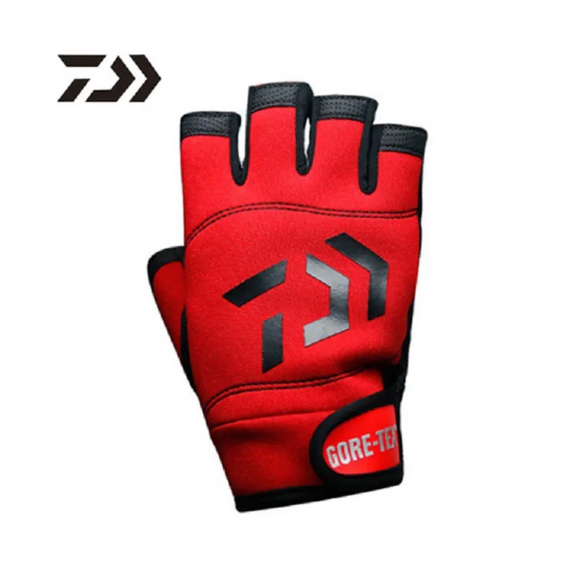 DAIWA outdoor breathable fishing gloves Half finger waterproof sports glove anti-slip Competition Tackle Rock Fishing