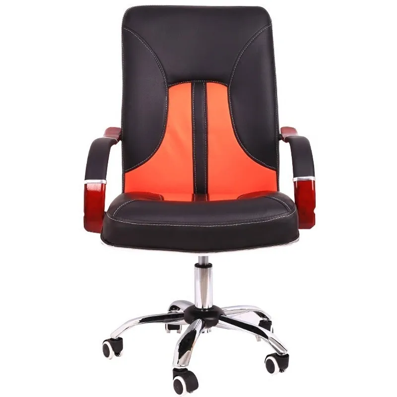 

Simple Household Computer Chair Lifted Rotated Office Boss Chair Multi-function Swivel Chair Fixed Wooden Armrest Study Stool