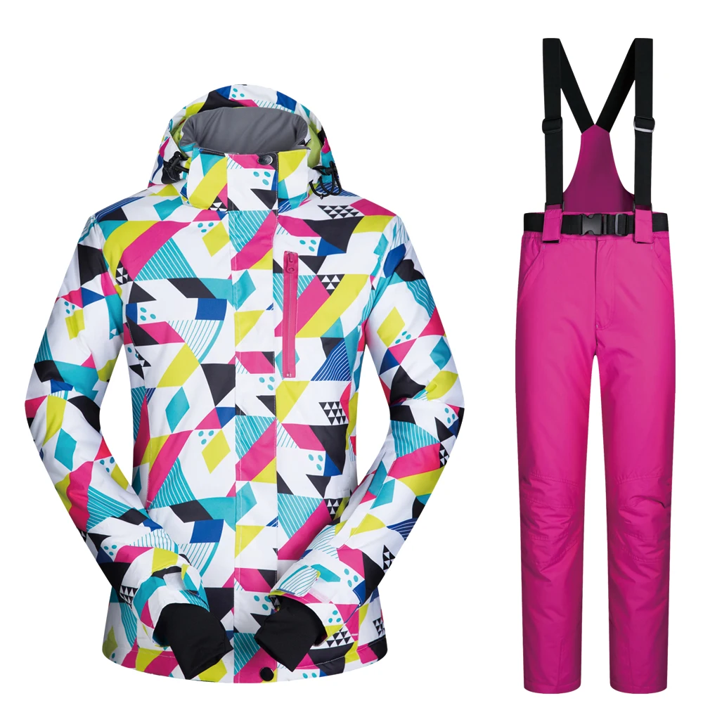 

Women Winter Ski Suit Waterproof Windproof Skiing Jackets and Pants Outdoor Snow Warm Ski Jacket Female Snowboarding Pants