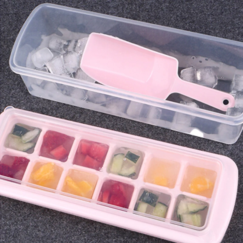 12 Grid Silicone Ice Cube Eco Friendly Cavity Tray With Cover Mini Ice Cubes Summer DIY Drinking