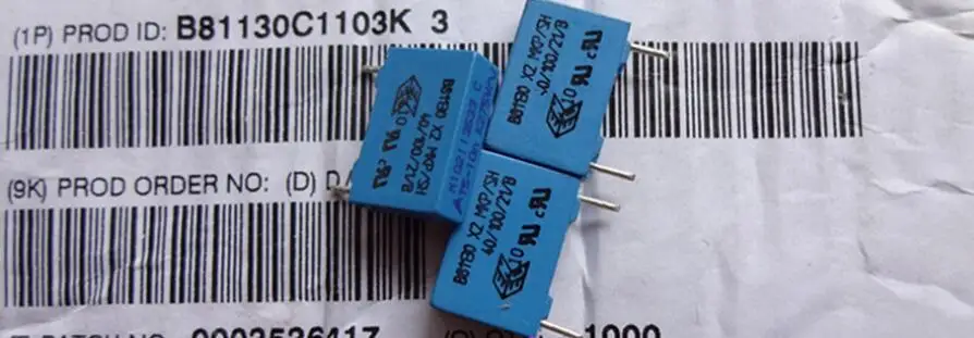 Пленочный конденсатор B81130C 0 01 мкФ/275VAC 10N/275VAC 103 P10 | Электронные компоненты и