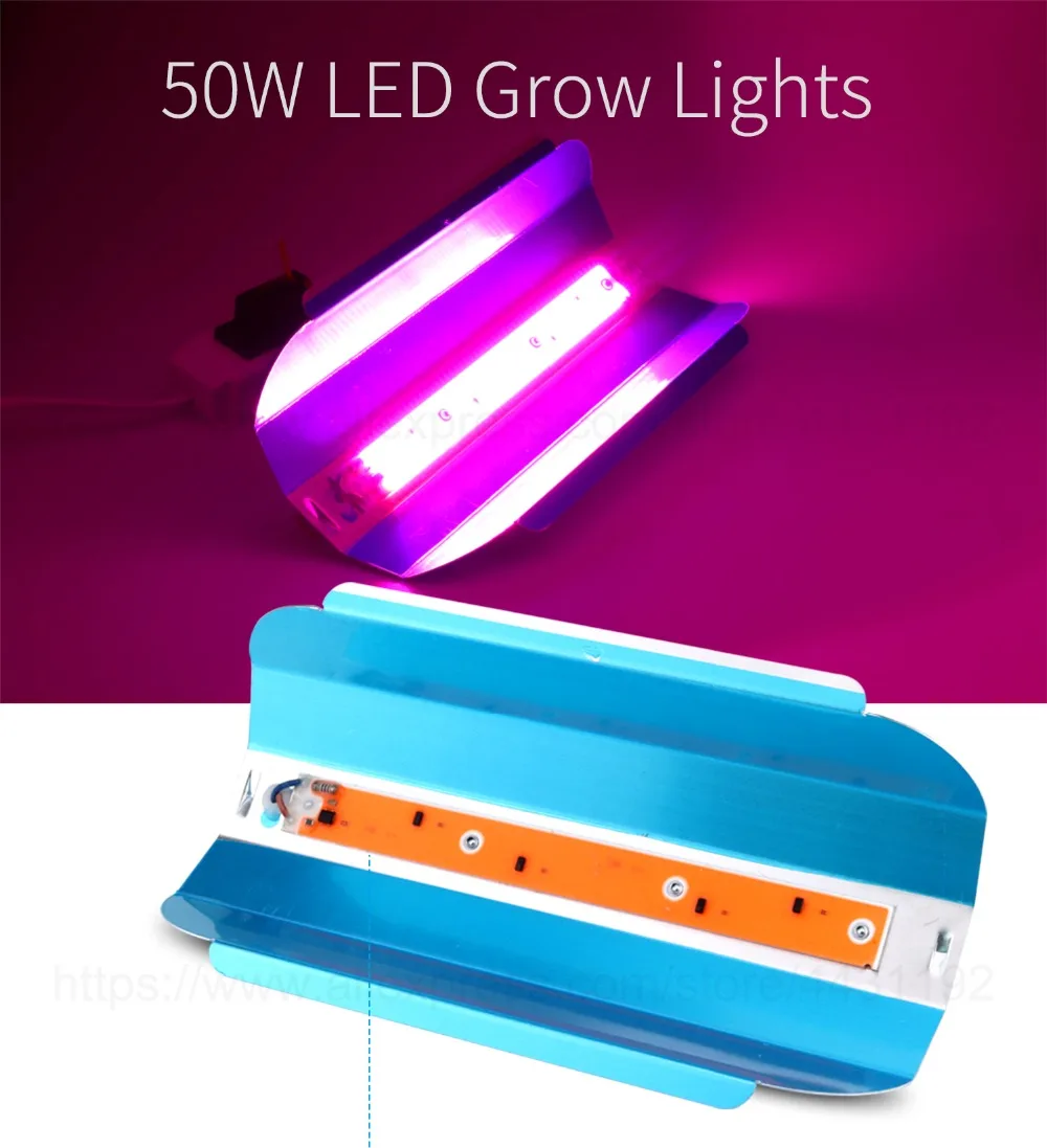 Borbede 50 Вт COB светодиодный светильник для выращивания растений, полный спектр цветов, быстрорастущий светодиодный светильник для растений