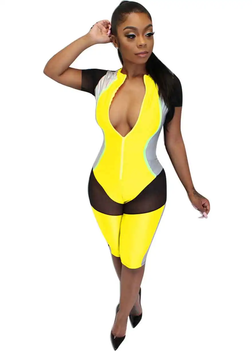 Mixed-Color-Zip-Me-Up-Sheer-Mesh-Romper (3)