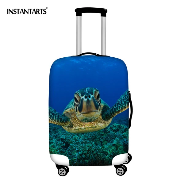 INSTANTARTS чемодан на колесиках, Защитные Чехлы, дорожные аксессуары, 3D морские животные, черепаха, принт для мальчиков и девочек, водонепроницаемый чехол для багажа - Цвет: HM7484