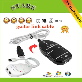 

USB 2.0 Guitar Interface Link Cable for PC Recording Music Recorder Adapter