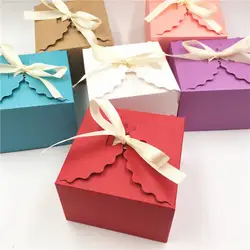 20 штук крафт Бумага квадратная коробка для конфет Свадебные сувениры в деревенском стиле подарочные коробки для вечеринок с свободная