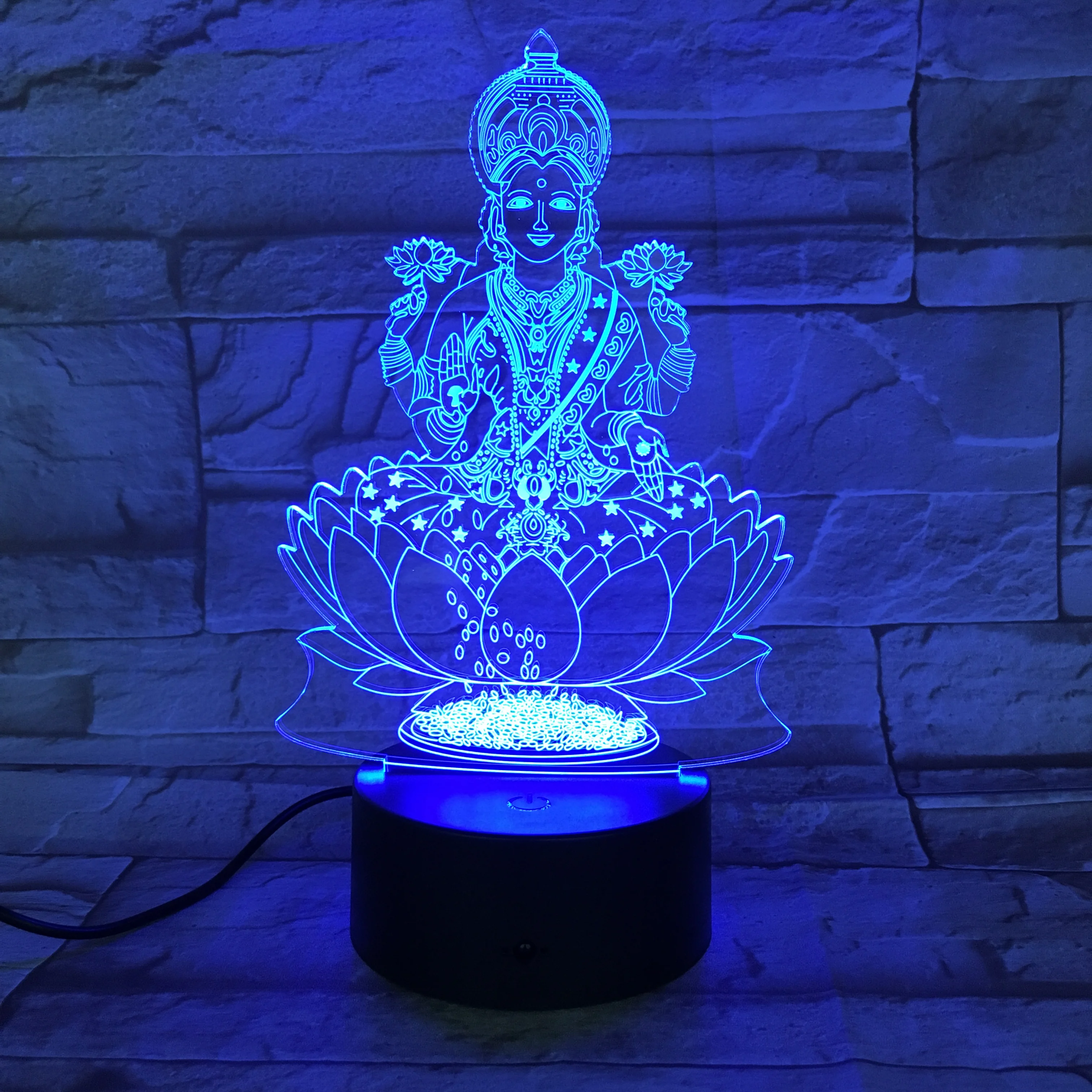 Hinduism Supreme dearies 3D лампа 7 цветов Изменение сенсорный дистанционный переключатель Оптическое волокно свет Bea украшение стола для дома