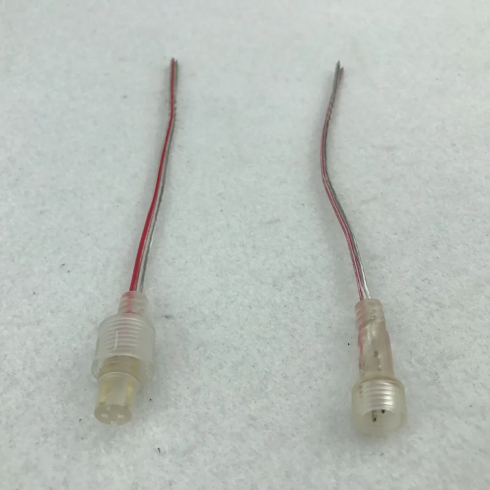 

2 core waterproof transparent clear connector,male and female;15cm long each;24AWG wire