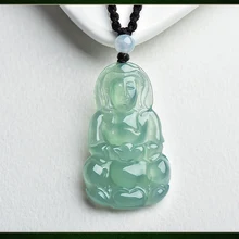 Бирма ЖАДЕИТ Гуаньинь кулон мужской натуральный нефритовый подвесной кулон Леброн+ сертификат
