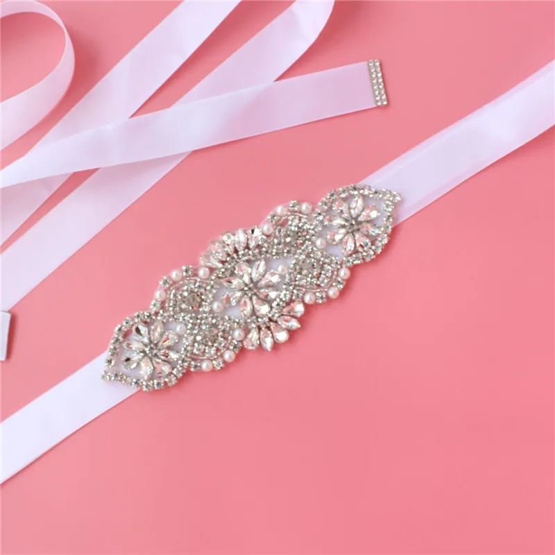 

Handmade Bridal Wedding Dress Crystal Rhinestone Pearl Belt Girdle