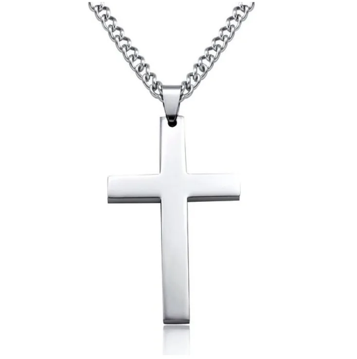 

Trendy Christian Jesus Men Gold Silver Prayer Choker Necklace Single Cross Necklaces Women Gifts Gifts Pendants Fashion Jewelry