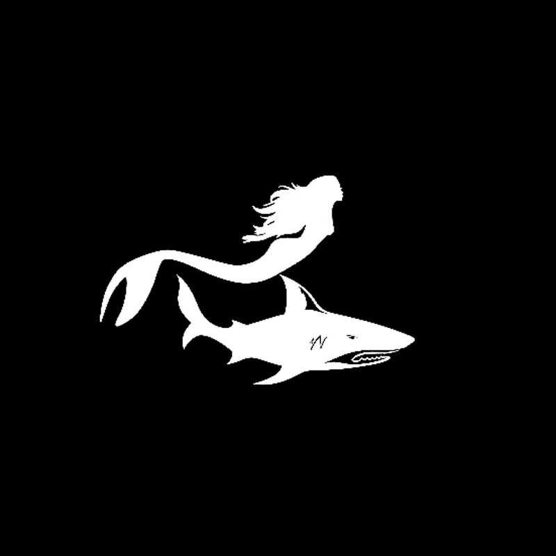 YJZT 16 см * 10 5 русалки для девочки с акулы и рыбы в море океан винил высокое качество