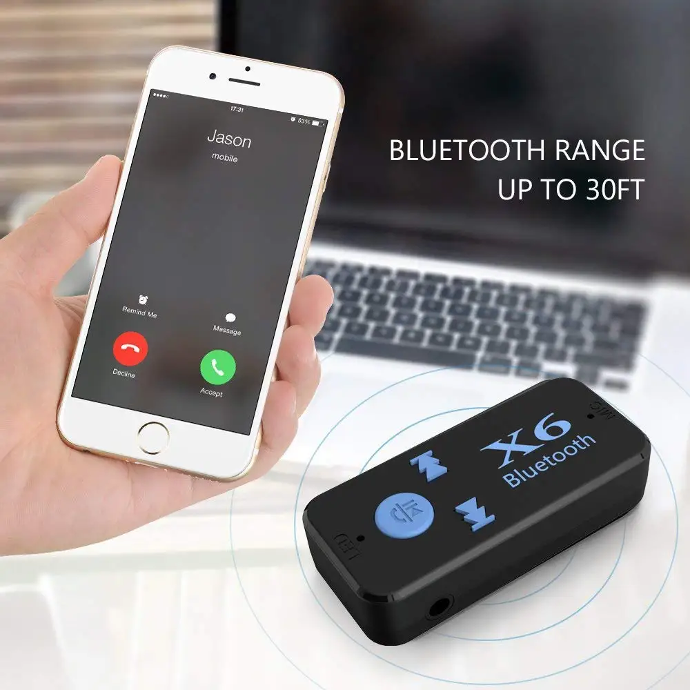 3 5 мм разъем автомобильный комплект AUX Bluetooth аудио приемник ручной микрофон Вызов