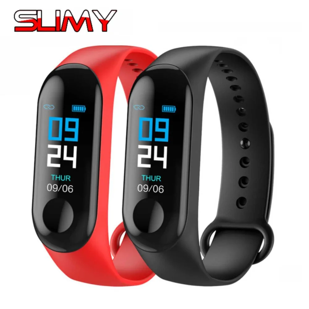 

Slimy M3 Smart Band Blood Pressure Fitness Tracker Smart Bracelet Vibrating Alarm Clock Smart Wristband PK Miband3 Y5 K1 F1