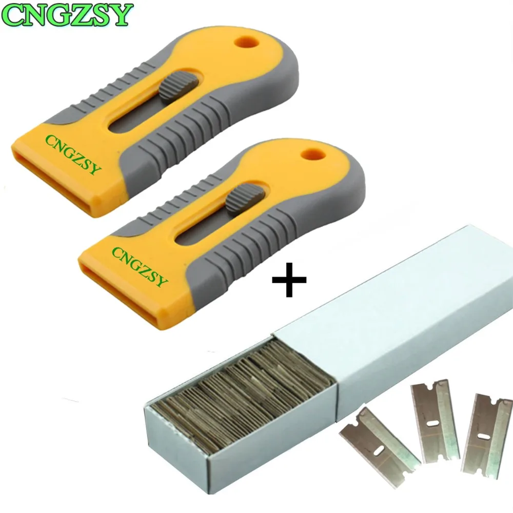 

Old Film Glue Cleaner Retractable Scraper Bubble Remover 100pcs Carbon Steel Blades Car Styling Window Cleaning Squeegee K42A