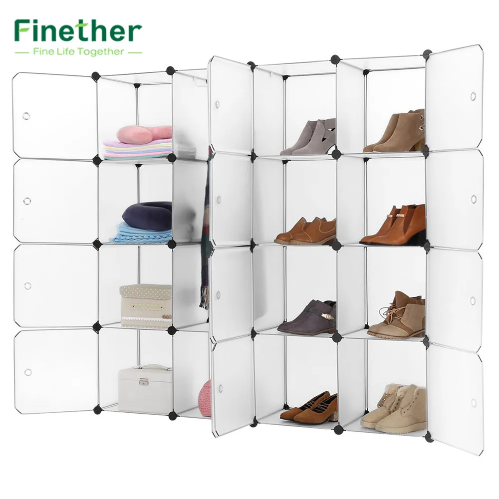 16 Cube Interlocking Modular Storage Organizer Shelving System