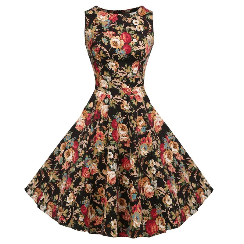 Women Summer Robe Sexy Vestidos Plus Size Floral Print Retro 50s 60s Vintage Dress Hepburn Pinup Cocktail Party Dress AA519 plus-floral-dress : image Women Summer Robe Sexy Vestidos Plus Size Floral Print Retro 50s 60s Vintage Dress Hepburn Pinup Cocktail Party Dress AA519 plus-floral-dress