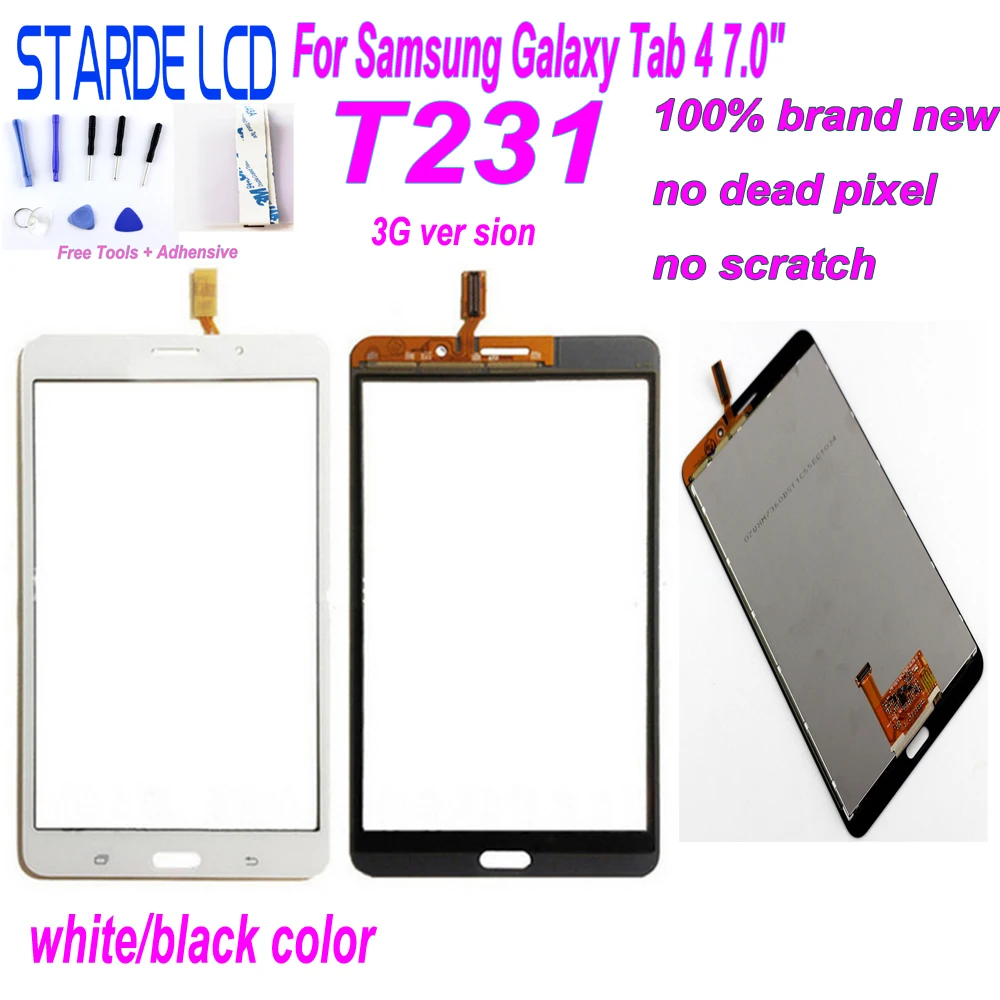 ЖК дисплей STARDE для Samsung Galaxy Tab 4 7 0 дюйма T231 3G сенсорный экран с цифровым