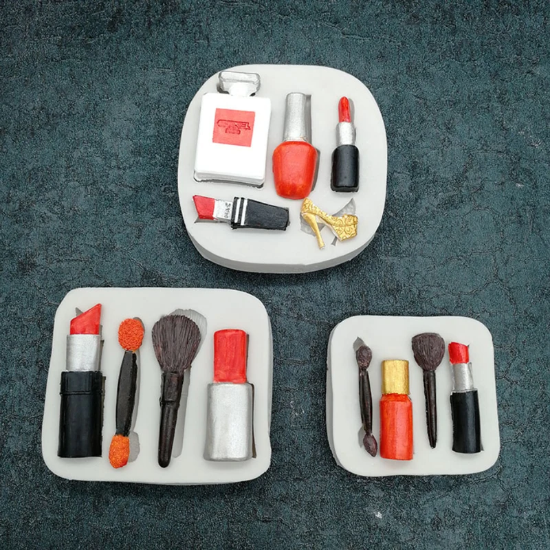 

Lipstick,Perfume,Makeup Brush Silicone Mold Fondant Mould Cake Decor Tools Chocolate, Gumpaste Mold, Sugarcraft ,Kitchen Gadgets
