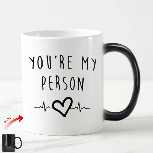

Cute You're My Person Milk Coffee Mug Wine Tea Cup Nice Anniversary Gift for Wife Girl Friend Fiance Unique Wedding Present 11oz