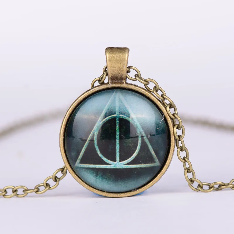 Детские Подарки Гарри Поттер «Дары смерти» 25 мм время драгоценный камень ожерелье Европа и Америка ретро короткое ожерелье
