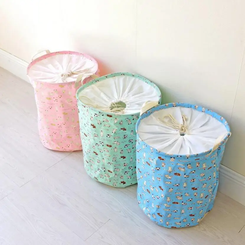 Cartoon Cat Laundry Hamper Clothes Storage Baskets Home clothes storage barrel Bags kids toy