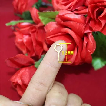 

13mm Gold Metal Small Mini Eye Pins Eyepins Hooks Eyelets Screw Clasps Jewelry Findings Threaded Hardware,600Pcs
