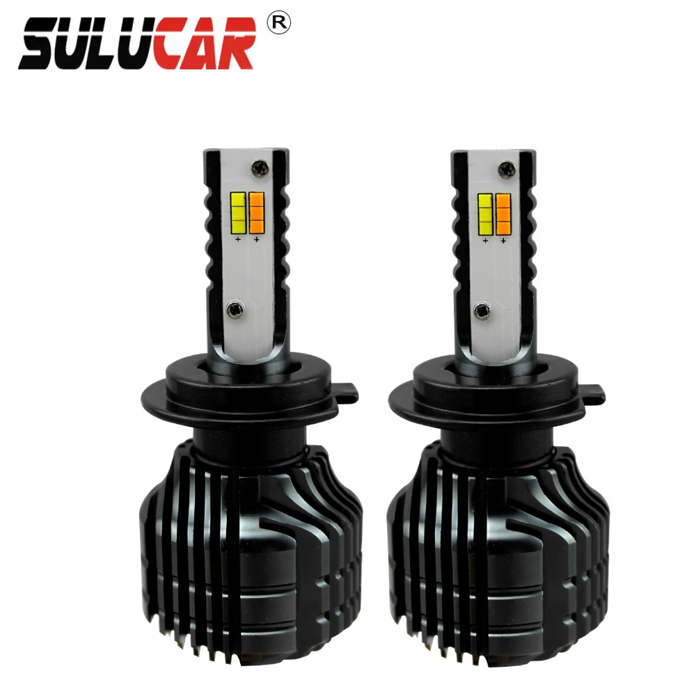 

SULUCAR 12V LED H7 H4 Car Headlight Bulb H11 9005 9006 HB3 HB4 Auto Led Fog Lamp Dual Colors Waterproof Head Bulb Accessories