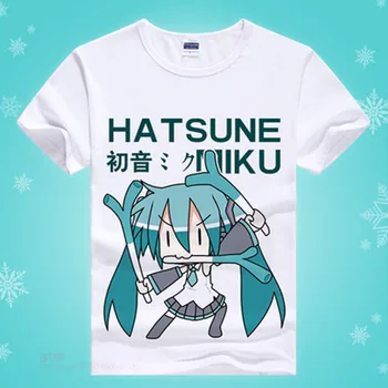 

VOCALOID Hatsune Miku t-shirt Cartoon Anime SNOW MIKU Men t-shirt cotton short-sleeve Tees Tops
