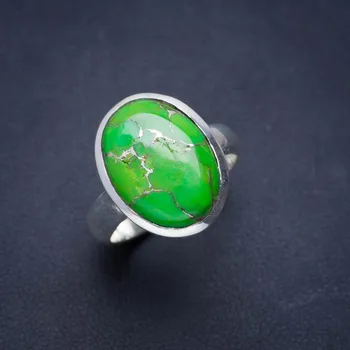

Natural Turquoise Handmade Unique 925 Sterling Silver Ring 8 A1095