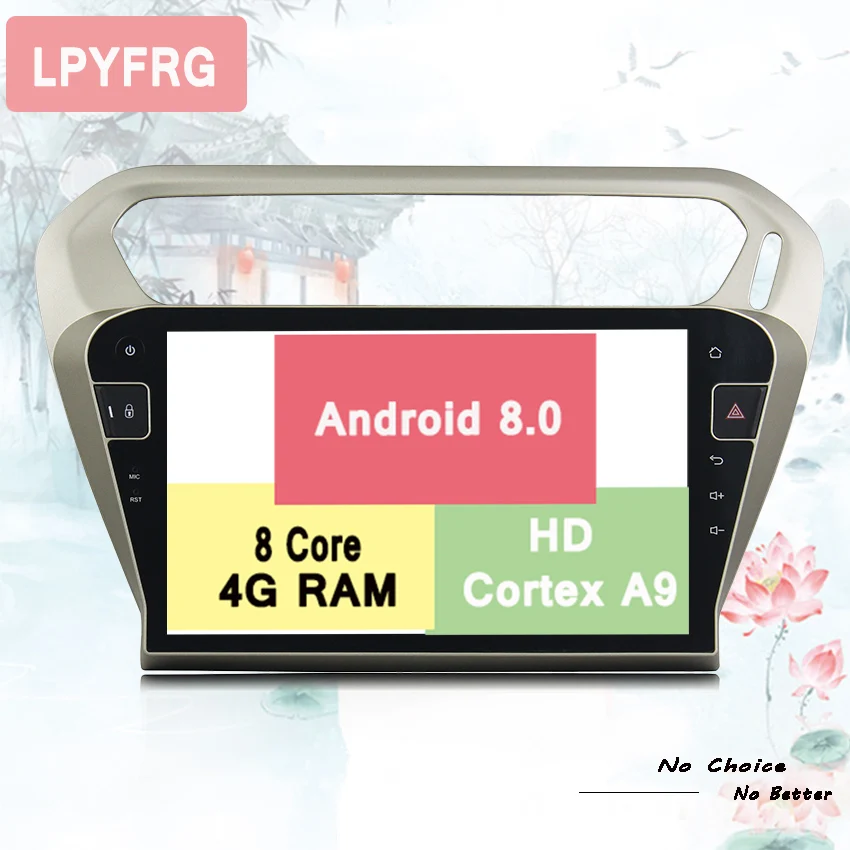 Top 10.1" Android 9.0 Octa Core RAM 4GB Car DVD Player for Peugeot 301 for Citroen Elysee GPS navigation Radio BT WIFI Tape Recorder 3