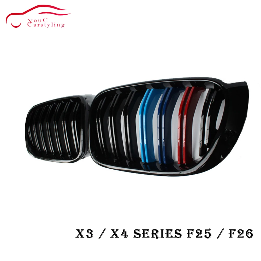Трехцветная Передняя решетка для BMW X3 F25 facelift X4 F26 2014 2018|Гоночные решетки| |