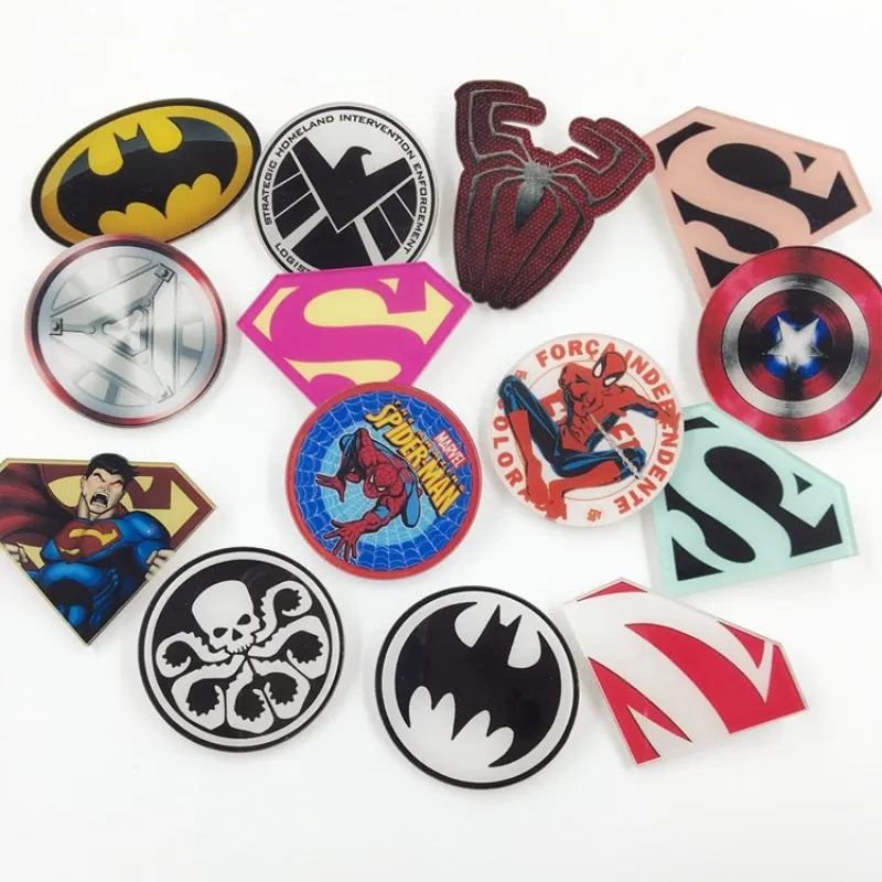 

1PCS Avengers Super Heros Bat Man Super Man Spider Man Icon Acrylic Brooch Badges Pin Backpack Clothes Accessory Gift