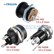 10 шт./лот DC-022 DC-022B DC-025 DC-025M 5,5x2,1 мм 2-контактный 3-контактный DC Мощность гнездо Мощность гнездовой разъем Панель крепление 5,5*2,1 мм