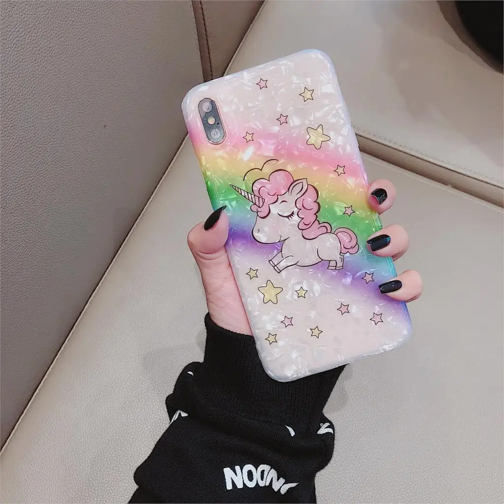 

Cute Unicorn Milk carton Zoo Funda iphone 7 Case Cameo shell IMD Phone Case for iphone 6 6S 7 8 Plus X XR XS Max Blueberry Cover